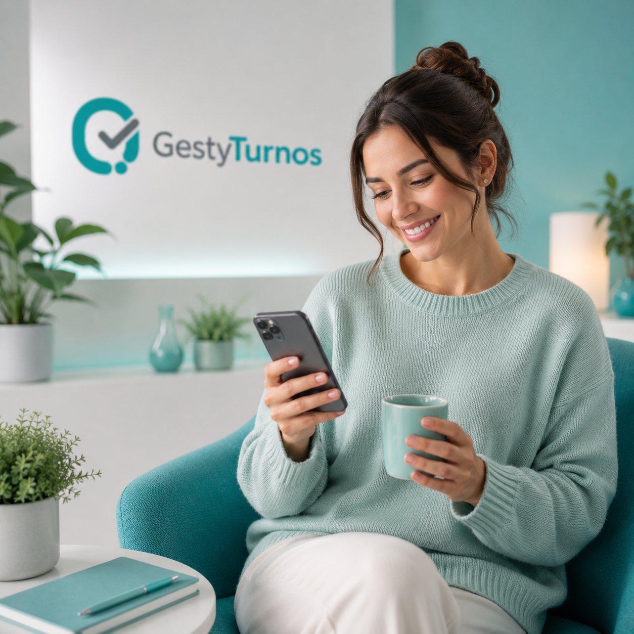 Paciente usando WhatsApp para confirmar un turno con GestyTurnos